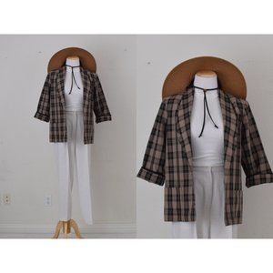 Vintage 90s ALTERED Crop Plaid Jacket‎ by Graff